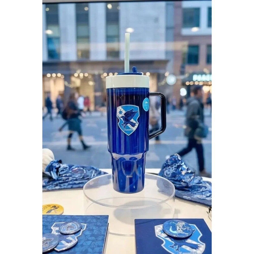 MINISO Harry Potter Plastic Tumbler With Straw (1250ML) - Ravenclaw